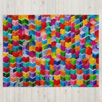 Blanket 80"x60" - "MC Cubed" from the Studio Teabo Collection