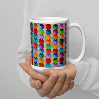 Mug - 15 oz "Modular Design 2" from the Studio Teabo Collection - White glossy (Copy)